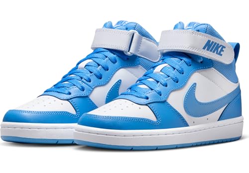 Nike Court Borough Mid 2 Sneakers for Unisex-Children, White Blue Beyond, 24.5 cm2