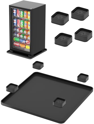 NiHome Mini Fridge Mat 20x20 Silicone Drip Tray with 4 Risers Floor Guard