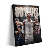 Sunwes 2025 NBA Western Conference Finals Canvas Wall Art, SGA 80 Wins Pictures Print, Oklahoma City Thunder Basketball Poster, Historic Season Tribute Artwork for Sports Fans Man Cave 11x14inch