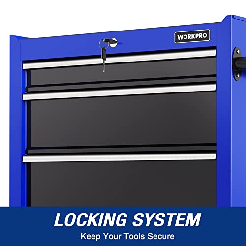 Image of WORKPRO 4-Drawer Tool Chest, 26-Inch Rolling Metal Tool Storage Cabinet With Casters, Locking System, Drawer Liner, 450 lbs Load Capacity, for DIY Projects, Home Improvement, Auto Mechanics