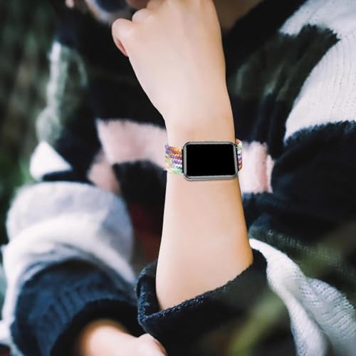 Issinlky Nylonowa pleciona opaska kompatybilna z Huawei Watch Fit 2, elastyczna magnetyczna klamra do Huawei Watch Fit 2 Herren Damen