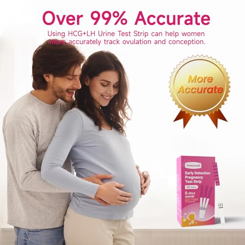 Image of Pregnancy Test Strips, Early Result hCG Detection Home Pregnancy Test, 25 Count hCG, Rapid Prenancy hCG Testing Kit, 5mm Wider 25mIU /mL, High Accuracy with Ultra-Sensitive Detection