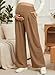 BLENCOT Women Maternity Work Pants Elastic High Waist Dressy Casual Stretchy Trousers Straight Leg Plus Size Pregnancy Workout Long Joggers Clothes with Pockets XX-Large Camel