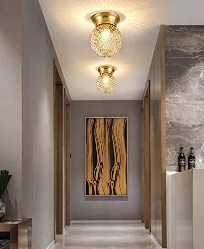 Modo Lighting Glass Globe Flush Mount Ceiling Light Creative Pineapple Ceiling Pendant Lights Industrial Antique Brass Ceiling Light Fixture For Living Room Hallway Study Room #TOP4