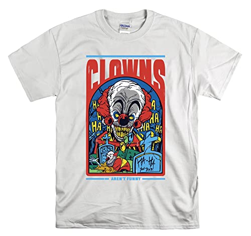 T-shirt Clowns No Funny blanc L - Finitions haut de gamme pour style minimaliste