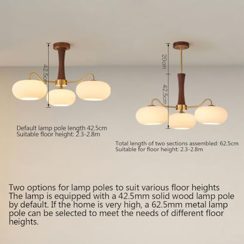 Luminaire suspendu laiton antique et bois de noyer haut de gamme - 5