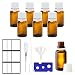 Braunglasflaschen Tropfereinsatzflasche Leer Glasflaschen mit 10ml 8PCS weißem Plastik Deckel Portable Braunglas Set für Ätherische Öle Parfüm Öle Duftöl Probe