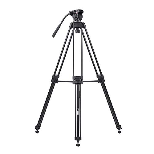 yongluo VT-2500 Tripé de filmadora com câmera de 152 cm / 5 pés com cabeça de amortecimento de fluid