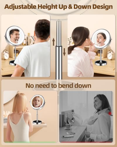 Image of 9 inch Lighted Makeup Mirror with Light,30X Magnifying Height Adjustable Mirror