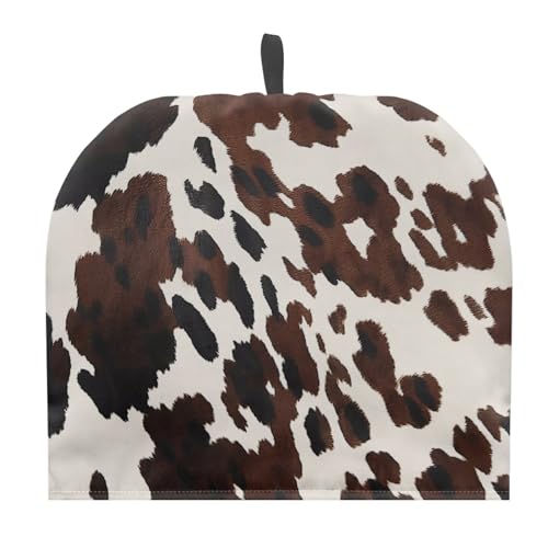 Yzaoxia Tea Cozy for Teapot Cowhide Print Tea Cosy Covers Soft Insulated Waterproof Teapot Dust Protector Double Layer Thickening Tea Kettle Dust Cover