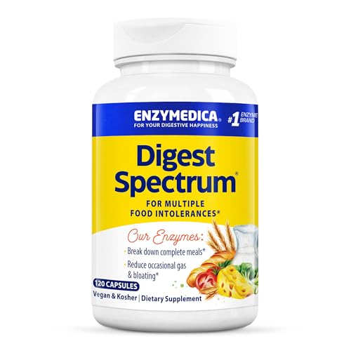 ENZYMEDICA - Digest Spectrum (120 Capsules) | Food Intolerance Digestive Enzyme Supplement | Digestive Enzyme Blend for Food Intolerances, Nutrient Supplement, Gut Health Supplement, Vegan, Dairy Free