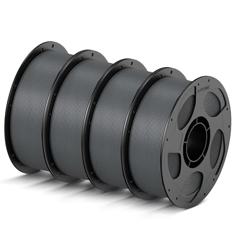 ANYCUBIC High Speed 3D Printer Filament 1.75mm, Up to 10X Faster, Rapid PLA Filament with High Prints Quality, Accuracy +/- 0.02mm, Print with FDM 3D Printer,4 Pack 1KG Reusable Spool, Grey*4
