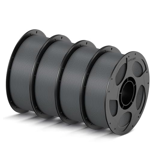 ANYCUBIC High Speed 3D Printer Filament 1.75mm Bundle, Rapid PLA Filament with High Prints Quality, Dimensional Accuracy +/- 0.02mm, 1KG Reusable Spool, 4 Pack Texture Grey