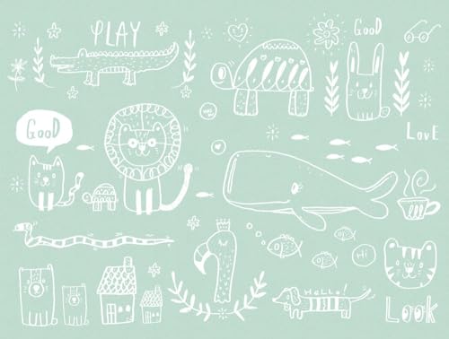 Livingwalls WTD 383041 - Carta da parati fotografica per cameretta bambini, motivo: animali della giungla, 3,71 x 2,80 m, made in Germany