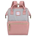 Himawari Laptop Backpack Travel Backpack With USB Charging Port Large Diaper Bag Doctor Bag School Backpack for Women&Men(9001-Gray&Pink)