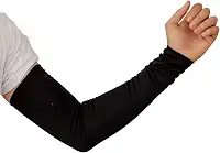 Manguito UV com Proteção Solar Par Mangote Braço Térmico Manga Protetora Esportiva Motoqueiro Ciclismo Corrida (Preto, Único)