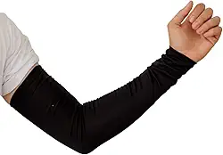 Manguito UV com Proteção Solar Par Mangote Braço Térmico Manga Protetora Esportiva Motoqueiro Ciclismo Corrida (Preto, Único)