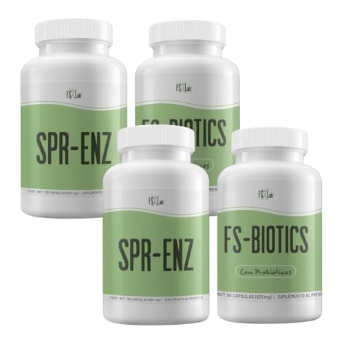 Probióticos, FS LAB - Enzimas y Probióticos - Kit Limp Ints 2 FS-Biotics y 2 SPR ENZ de Frank Suárez NaturalSlim