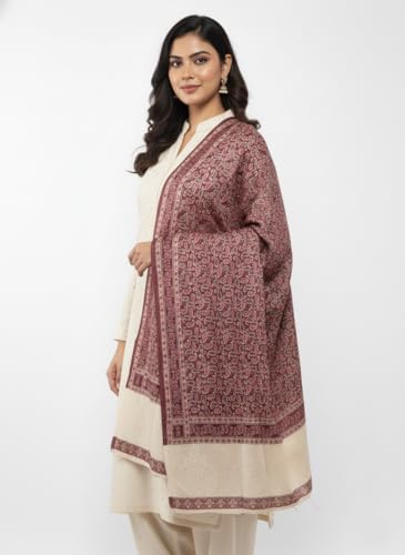 Image of KTI Women stylish multicolor embroidered woolen shawl
