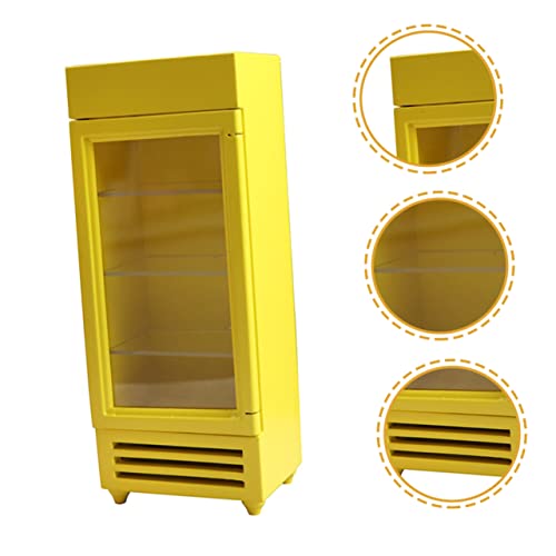Vaguelly Mini Gesimuleerde Koelkast 1:12 Miniatuur Houten Koelkastmodel Miniatuur Meubelornament Mini Meubelkoelkast Kinderen Spelen Fantasiespeelgoed Micro-scène Poppenhuis Ornamenten - Image 6