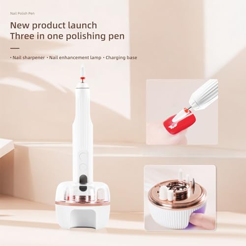 Lime à ongles électrique sans fil avec station de charge et lampe UV intégrée - 2
