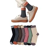 [DAMILY] 靴下 レディース ソックス 春夏秋 7足セット 可愛い靴下 カラフルソックス 女性用靴下 おしゃれ スポーツ くつした 綿 リブ 暖かい カジュアル 中厚手 婦人 くつ下 22-25㎝ 室内