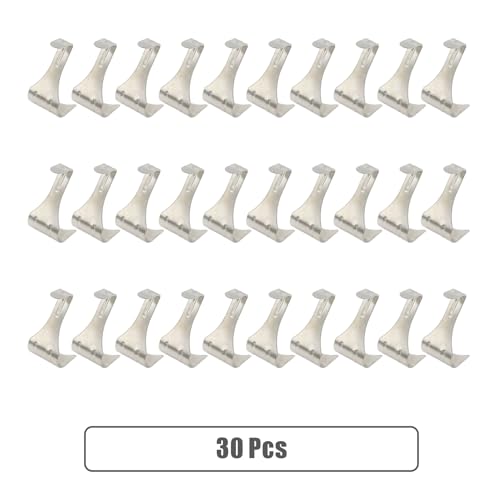 Image of 30-Pack Silver Picture Rail Hooks for Photo Frame Moulding Hanging | heavy duty load capacity, crown moulding compatible, art gallery display, adjustable wire hanging, rust-resistant finish