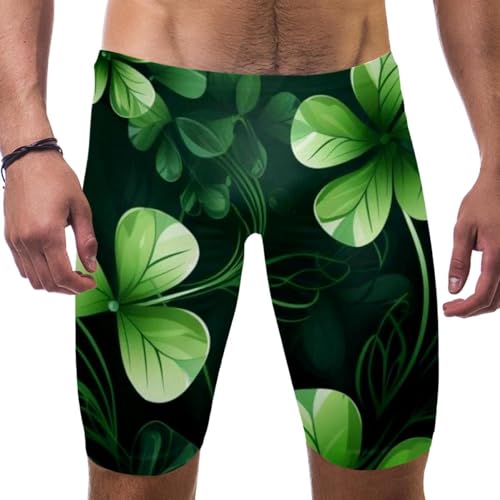 St Patrick's Day Swimsuit for Men & Boys,Competition Lap Swim Suit, Square Leg Endurance Training Multicoloured