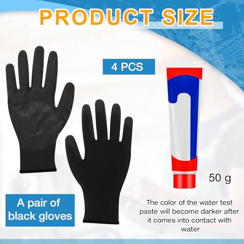 Image of 4 Pack 2 oz Tube Water Finding Paste with Black PU Gloves, Fuel Water Detection Gasoline, Diesel, Kerosene, Petroleum