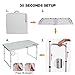 REDCAMP Aluminum Camping Table 4 Foot, Portable Folding Table Adjustable Height Lightweight for Picnic Beach Outdoor Indoor, White 48 x 24 inches