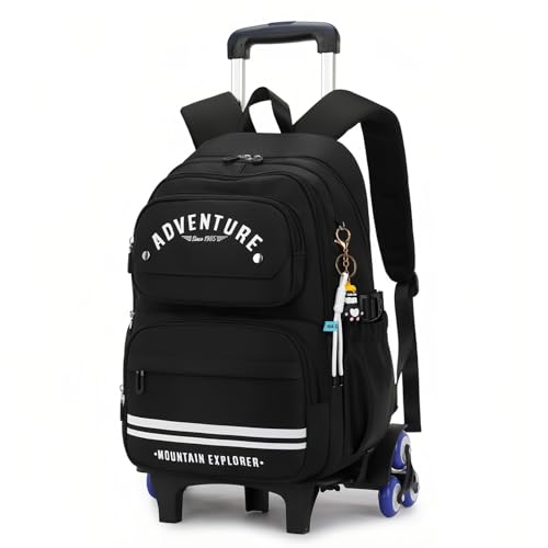 Rolling Backpack for Boys Girls Kids Backpack with Wheels Roller Bookbag Trolley School Bag Wheeled Bag