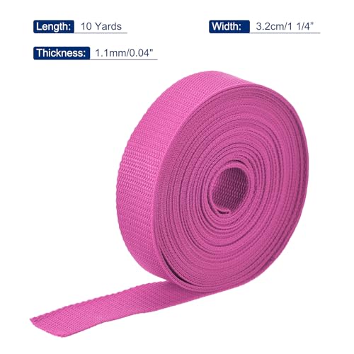 Image of MECCANIXITY Lightweight Polypropylene Webbing Strap 1 1 /4 inch 10 Yard Backpack Strapping Band Plum Red for Outdoor Luggage Cargo Straps