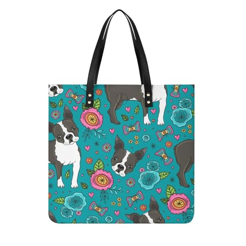 Sac à main bouledogue fleurs idéal pour les journées shopping et les voyages