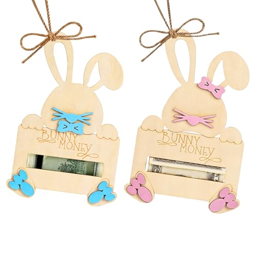 Money Holder – Cute Bunny Shape Easter Basket Filler, Festive Coin And Cash Container | Colorful...