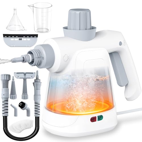 Pressurized Handheld Steam Cleaner, Multi-Purpose Steamer for Home Use, Steamer for Cleaning Floor, Portable Steam Cleaner for Grout, Windows, Bathrooms, Kitchens with 9 Pcs Accessories