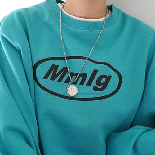 Titanium Steel Spinning Two Sided Smile Face Crying Face Necklace,Sweater Mood Necklace,Men's Women's Fashion, Silver3