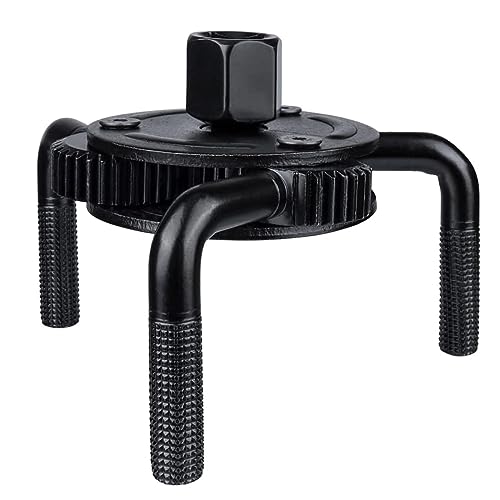 Treki - Llave de filtro de aceite, 3 brazos, herramienta de extracción de filtro de aceite, 65-130 mm, pinza de filtro de aceite, ajustable con 3 mordazas, llave de correa para herramientas de
