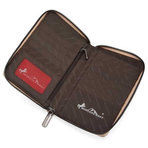 Image of Montana West Western Crossbody Phone Wallet for Women RFID Blocking Wallet Purse with Cash Slots & Zipper Pocket