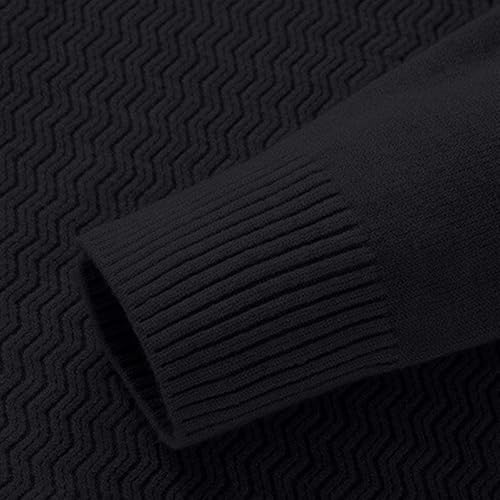 Mens Casual Slim Fit Pullover Sweaters Knitted Long Sleeve Zip Mock Neck Polo Sweaters Lightweight Fall Basic Tops4