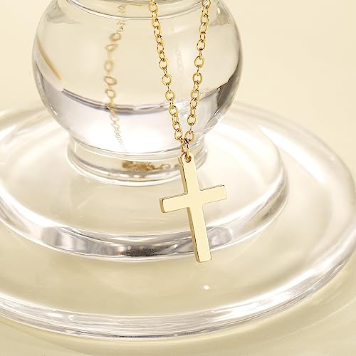 Cossa 14K Gold Cross Necklace for Women 14K Gold Necklace Cross Dainty Small Pendant Necklaces for Faith And Love3