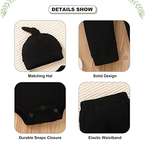 Aalizzwell Baby Boys Girls Ribbed Bodysuit Outfit2