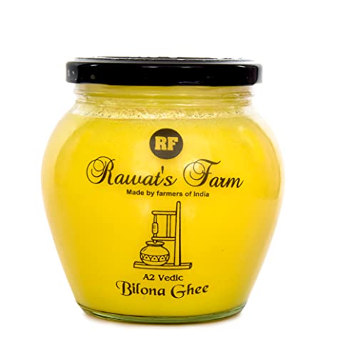 Image of Rawat's Farm A2 Vedic Bilona Cow Ghee 500 ml | Glass Jar | Curd Churned Bilona Ghee | Government Laboratory Passed | 100% Natural | Immunity Booster | Good for Heart |