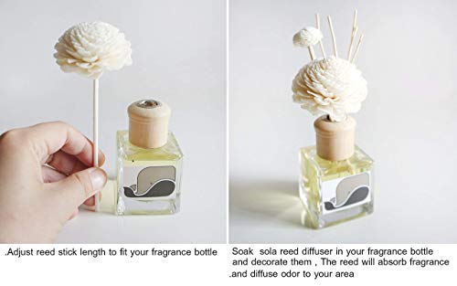 10 Damask Rose White Sola Flower Reed Diffuser for Home Fragrance by Plawanature. - Thumbnail 2
