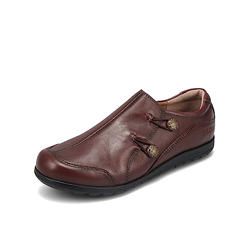 Taos Blend Slip-On Women's Shoes - Stylish Leather Slip-Ons with Removable Footbed with Arch Support and Premium Cushioning - All Day Comfort and Everyday Style Flat Whiskey Flat 8.5 (M) US