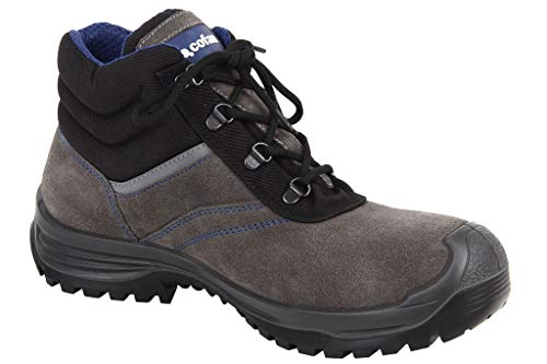 Bota de Serraje | Color Gris | Seguridad S-3 | Modelo Arion | Talla 44 | Puntera de Carbono Light