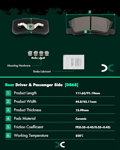 Image of SCITOO D866 D868 Front Ceramic Rear Ceramic Brake Pad Sets For 200 | For Chrysler For Cirrus For Sebring,For Dodge For Avenger,For Jeep For Compass For Patriot,For Mitsubishi For Lancer