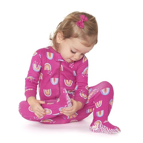 Image of Gerber Baby Girls 2-Pack Footed Pajamas