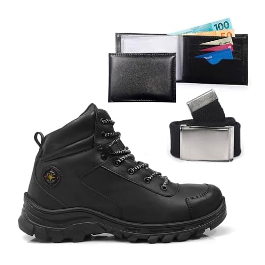 Bota Adventure Masculina Com Carteira E Cinto Épico Coturno Trilha Trail Casual Confortavel