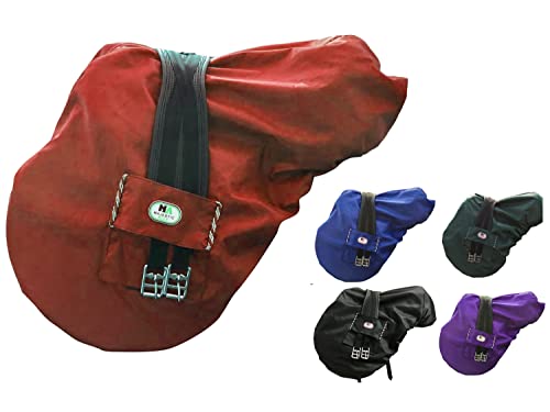 Majestic Ally Housse de Selle Anglaise imperméable en Nylon doublée Polaire - Plusieurs Couleurs (Rouge)