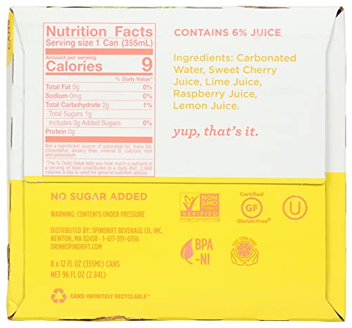 Image of Spindrift, Pink Lemonade Sparkling Water, 12 Fl Oz, 8 Count